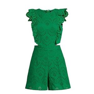 New York and Company Green Eyelet Romper